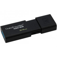 Kingston Technology DataTraveler 100 G3 64GB, 64 GB, 3.0 (3.1 Gen 1), USB-Anschluss Typ A, 40 MB/s, Dia, Schwarz